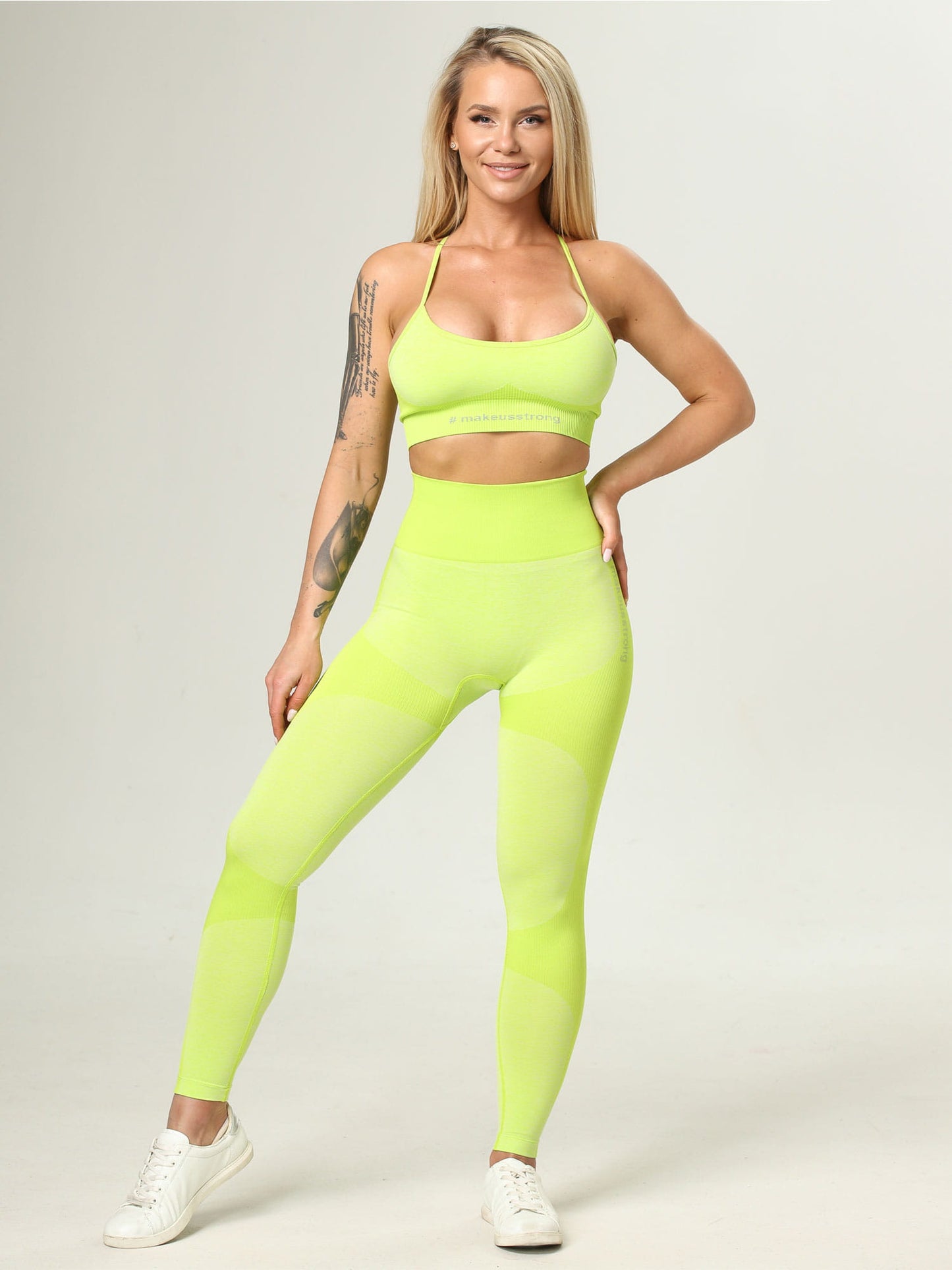 Legginsy bezszwowe Bel Air Limonka