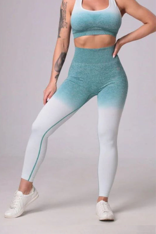 Legginsy bezszwowe zielone ombre Fairfax Avenue