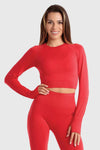 Rashguard damski bezszwowy sportowy czerwony - Soho